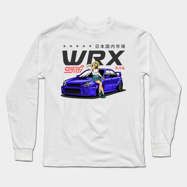 JDM car Subaru WRX sti Long Sleeve T-Shirt by celengan